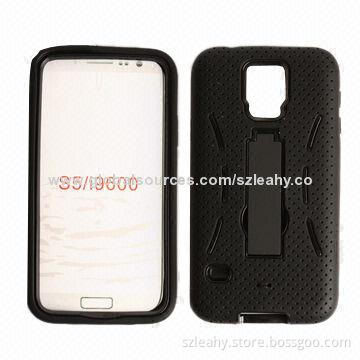 New arrival PC case with kickstand, inner is silicone, for Samsung S5/G900
